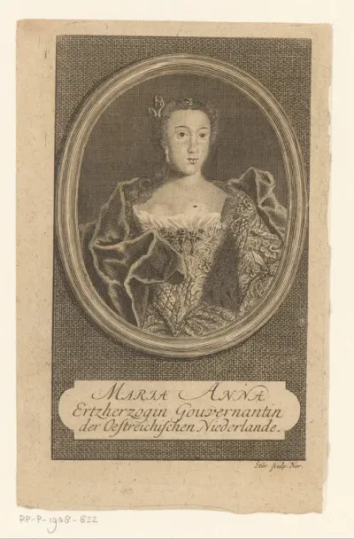 Portret van Maria Anna van Oostenrijk, landvoogdes der Zuidelijke Nederlanden