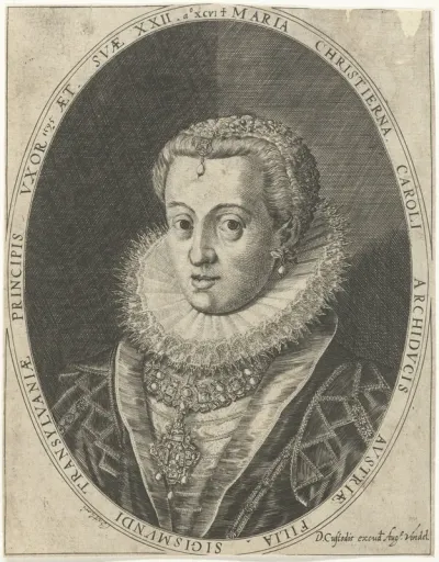 Portret van Maria Christina van Oostenrijk op 22-jarige leeftijd