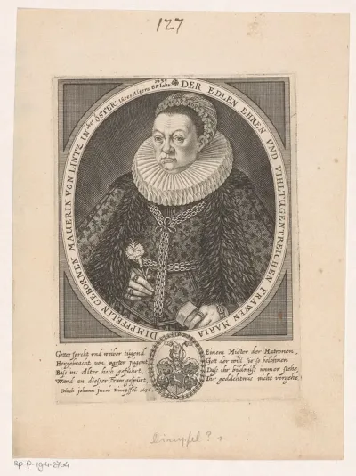 Portret van Maria Dimpfel op 65-jarige leeftijd
