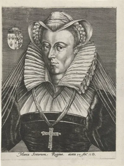 Portret van Maria I Stuart, koning van Schotland, op 44-jarige leeftijd