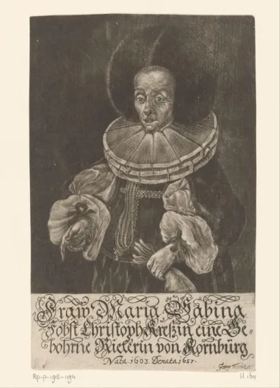 Portret van Maria Sabina Kress von Kressenstein