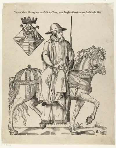 Portret van Maria van Gulik te paard