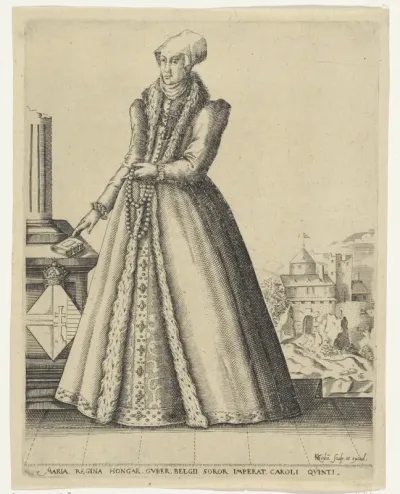 Portret van Maria van Hongarije, landvoogdes der Nederlanden