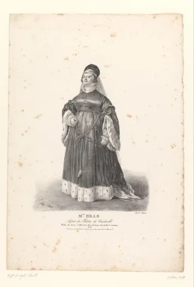 Portret van Marie Bras als Dame Catherine in La Dame des Belles Cousines