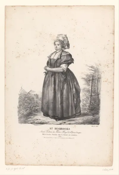 Portret van Marie Desbrosses als Germaine in de opera La journée aux aventures
