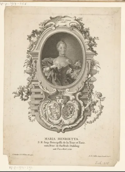 Portret van Marie Henriette Josepha von Fürstenberg-Stühlingen, vorstin van Thurn und Taxis