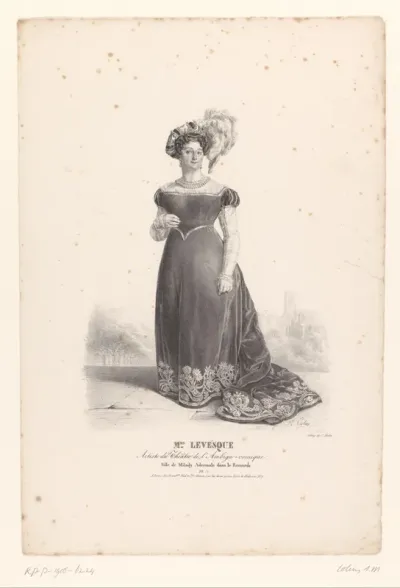 Portret van Marie Jacqueline Levesque als Milady Adermale in het melodrama Le Remords