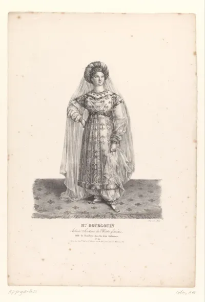 Portret van Marie-Thérèse Bourgoin als Roxelane in Les trois Sultanes