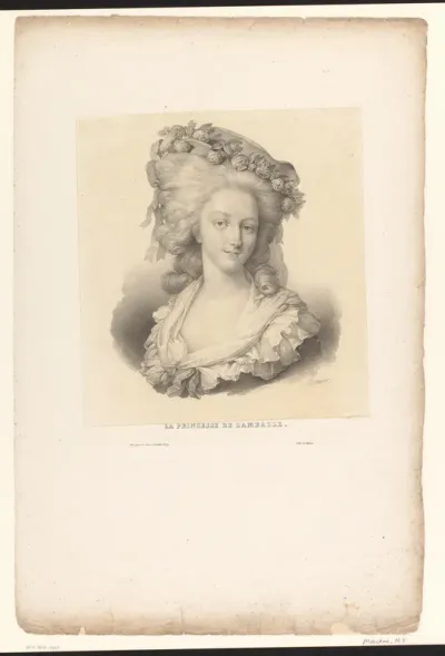 Portret van Marie-Thérèse-Louise de Savoie-Carignan, prinses van Lamballe
