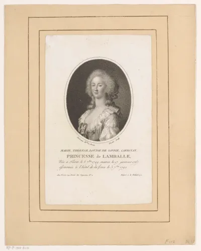 Portret van Marie-Thérèse Louise de Savoye-Carignano in ovaal