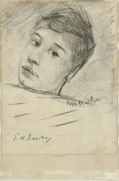 Portret van Marietje, in bed