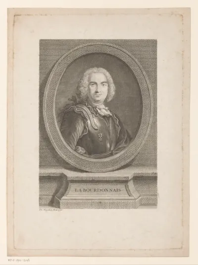 Portret van marineofficier Bertrand-François Mahé de La Bourdonnais
