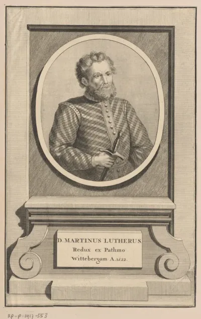 Portret van Martin Luther als banneling op Wartburg