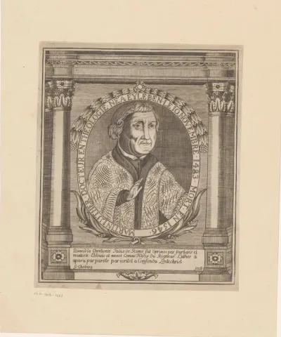 Portret van Martin Luther in medaillon