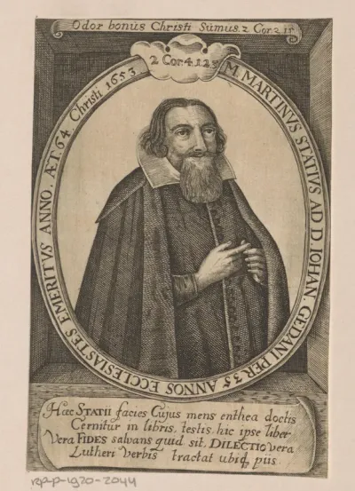 Portret van Martin Statius op 64-jarige leeftijd