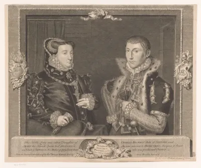 Portret van Mary Fiennes en haar zoon Gregory Fiennes