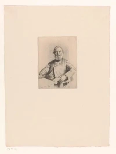 Portret van Mathieu Grandjean gezeten in een stoel
