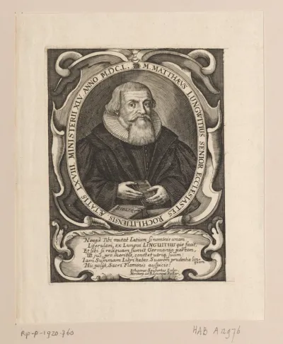 Portret van Matthaeus Lungwitz op 68-jarige leeftijd