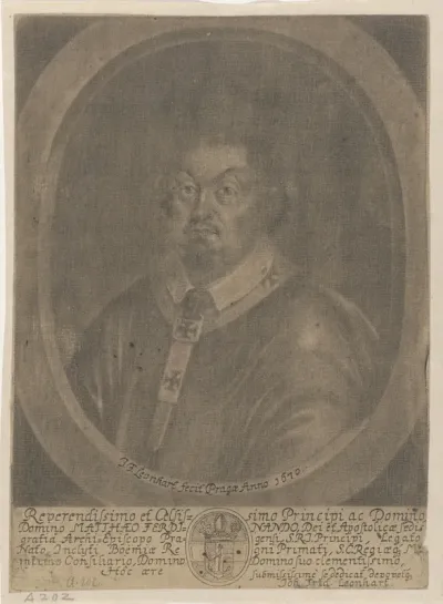 Portret van Matthäus Ferdinand Sobek von Bilenberg, aartsbisschop van Praag