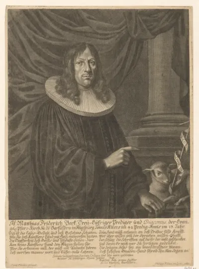 Portret van Matthias Friedrich Beck op 42-jarige leeftijd