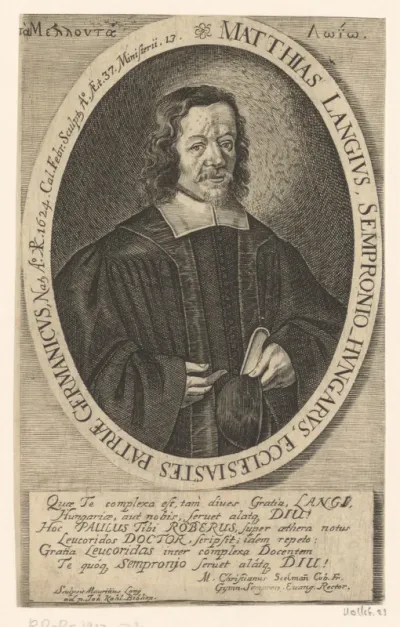 Portret van Matthias Lang op 37-jarige leeftijd
