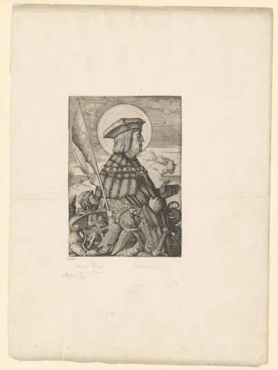 Portret van Maximiliaan I als de heilige Joris