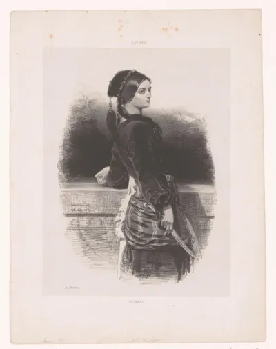 Portret van Mélanie Waldor als Gulnare uit Le Corsaire