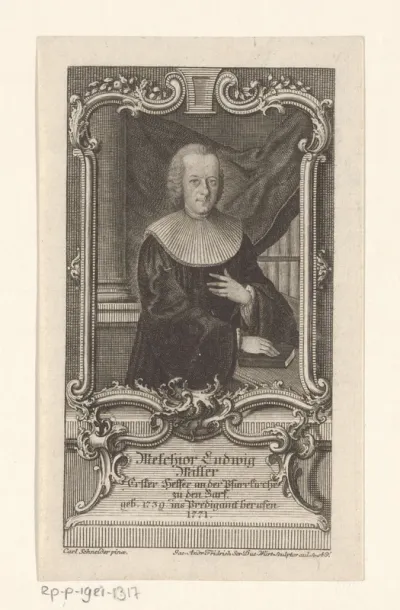 Portret van Melchior Ludwig Miller op 32-jarige leeftijd
