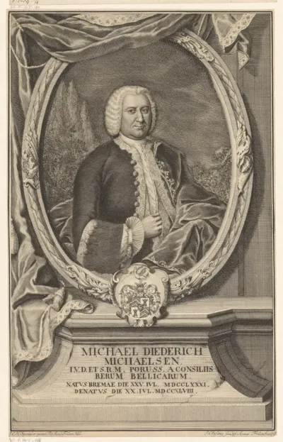 Portret van Michael Dietrich Michaelsen
