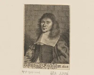 Portret van Michael Fennitzer op 23-jarige leeftijd