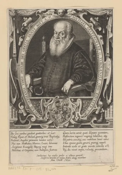 Portret van Michael Geizkofler op 81-jarige leeftijd