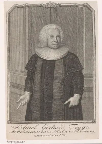 Portret van Michael Gerhard Feyga op 53-jarige leeftijd