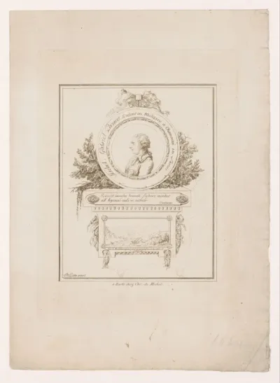 Portret van Michel-Gabriel Paccard met gezicht op de Montblanc