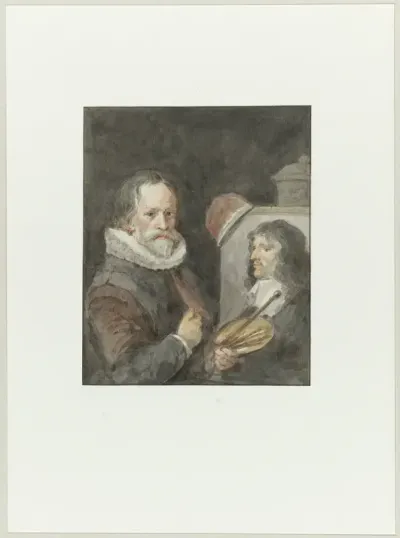 Portret van Michiel van Mierevelt, terwijl hij Jacob Willemsz. Delff schildert