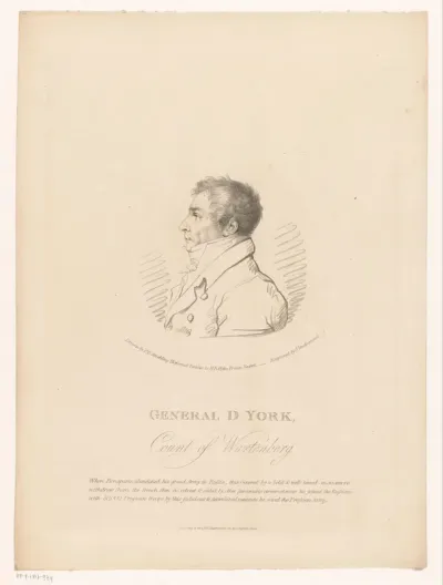 Portret van militair Johann David Ludwig Yorck von Wartenburg