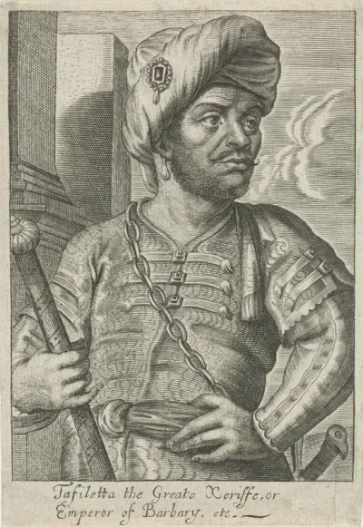 Portret van Moulay al-Rashid, sultan van Marokko