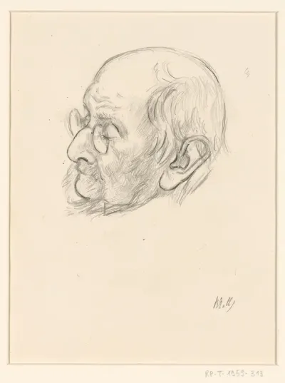 Portret van mr. Samuel van Houten, op hoge leeftijd, driekwart naar links