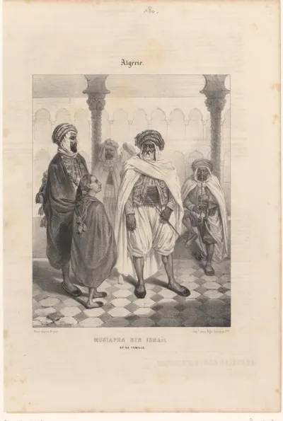 Portret van Mustapha Ben Ismaïl en zijn familie