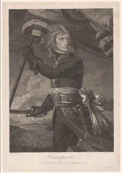Portret van Napoleon Bonaparte bij de slag van Arcole