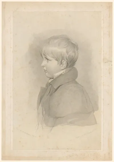 Portret van Napoleon II als kind, in profiel