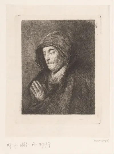 Portret van Neeltje Willemsdr. Zuytbrouck biddend