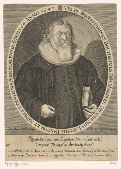 Portret van Nicodemus Lappe op 64-jarige leeftijd