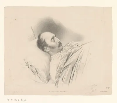 Portret van Nicolaas I op zijn doodsbed