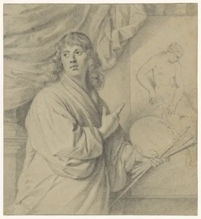 Portret van Nicolaes Six, voor een schilderij