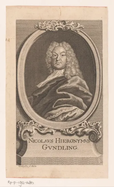 Portret van Nicolaus Hieronymus Gundling