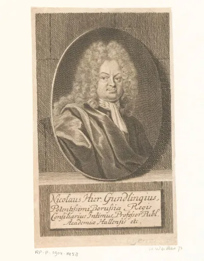 Portret van Nicolaus Hieronymus Gundling