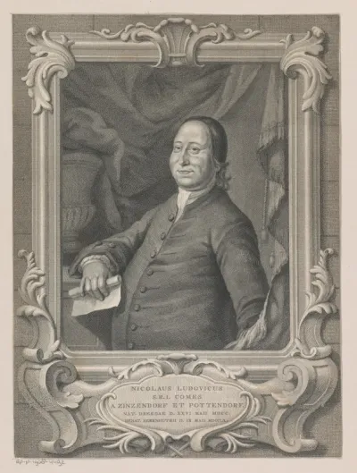 Portret van Nikolaus Ludwig Graf von Zinzendorf