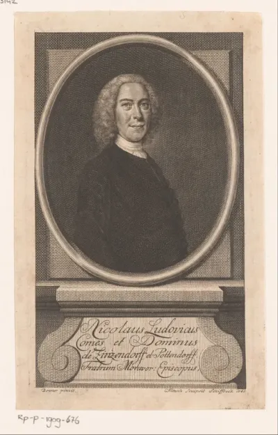 Portret van Nikolaus Ludwig Graf von Zinzendorf