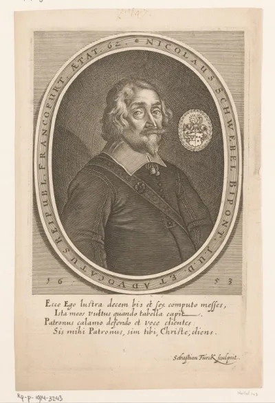 Portret van Nikolaus Schwebel op 62-jarige leeftijd