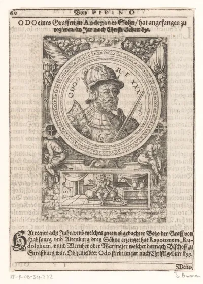 Portret van Odo I, koning van West-Francië